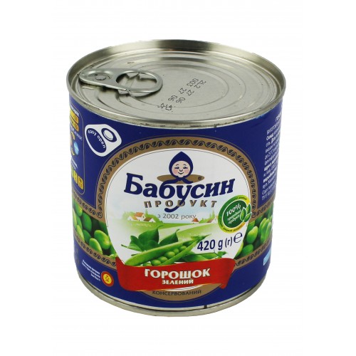 Консерв. зелений горошок 420г/Бабусин продукт
