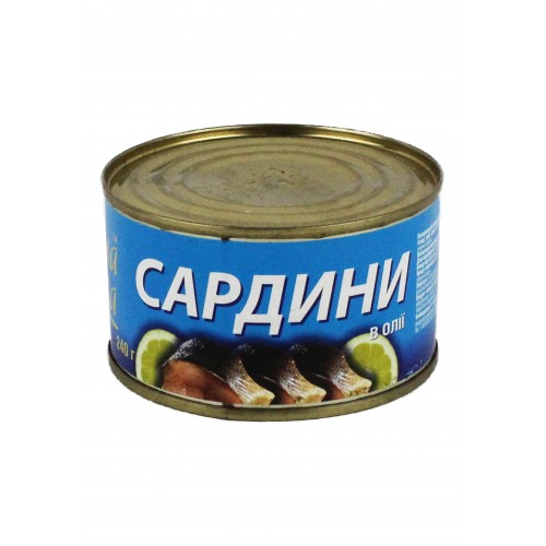 Консерва Сардини в олії 240г/Знатна Рибка
