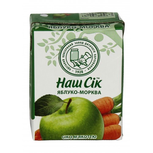 Сік Моркв*яно-яблучний 0,2л/Наш сік