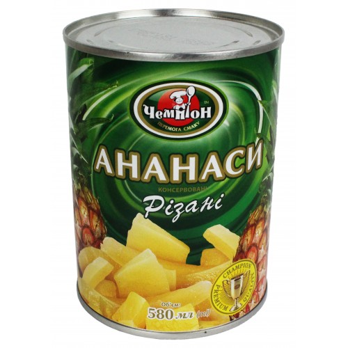 Конс. Ананаси різані 580г/Чемпіон