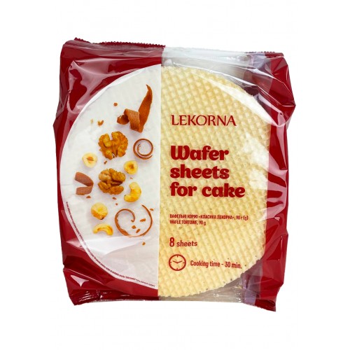 Вафельні коржі  Класика кругла 90гр/Лекорна