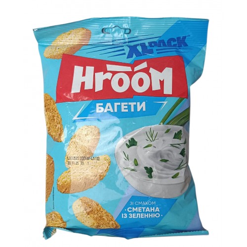 Сухарики багетні Сметана із зеленю 100г/Hroom